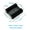 Aluminium Heatsink For TO-247 (38x34x12mm) (Black)