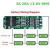 Lithium Battery Charger Protection Module (BMS) 3S 20A 12.6V