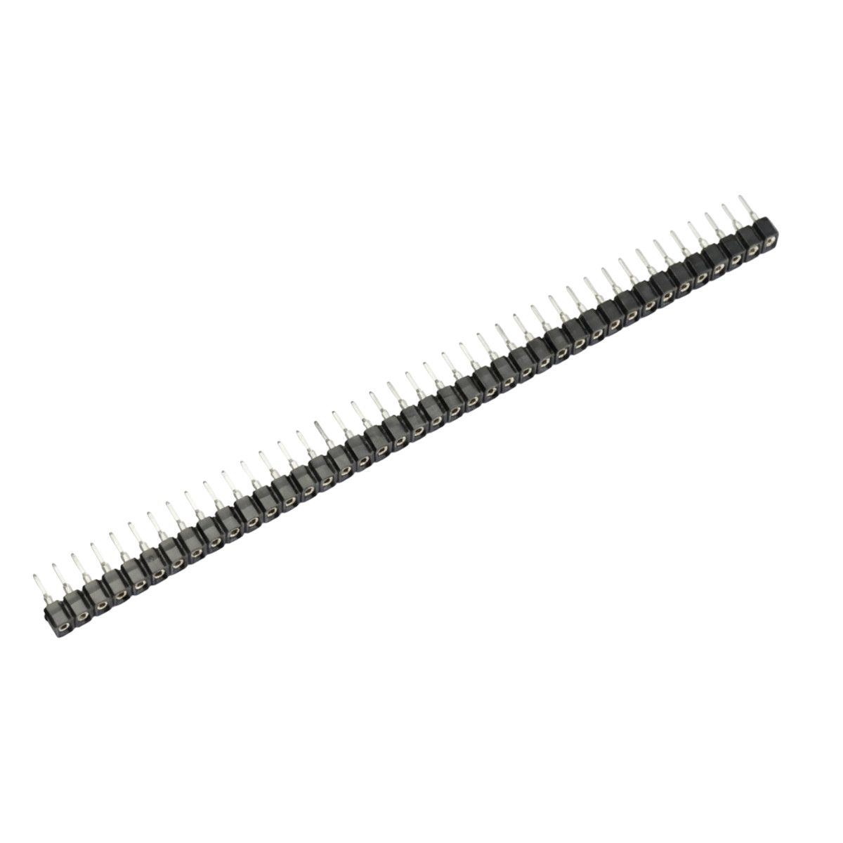 Round Pin Headers Female 2.54mm : 40-Pin, Straight, Black, 7.5mm